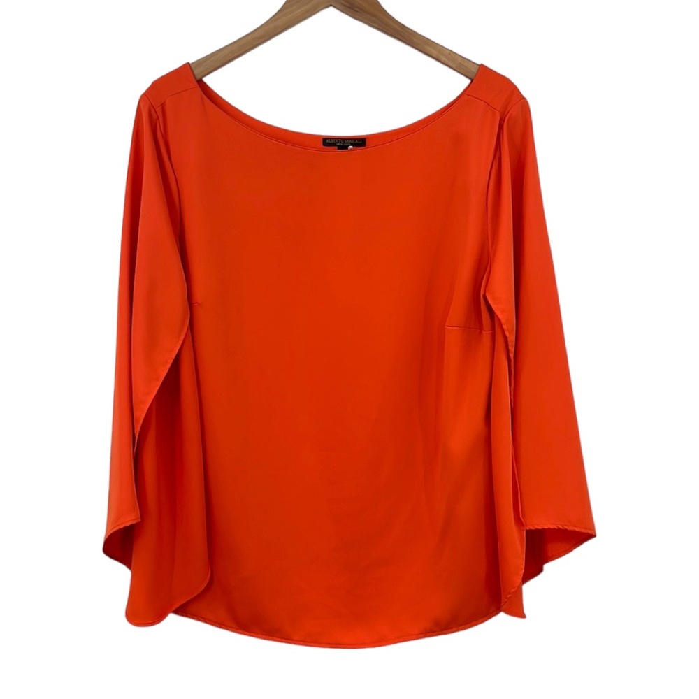 Orange Women's Top, Flutter Sleeves, XL